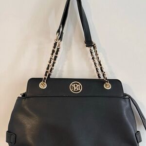 Badgley Mischka Black Shoulder Bag with Gold Chain